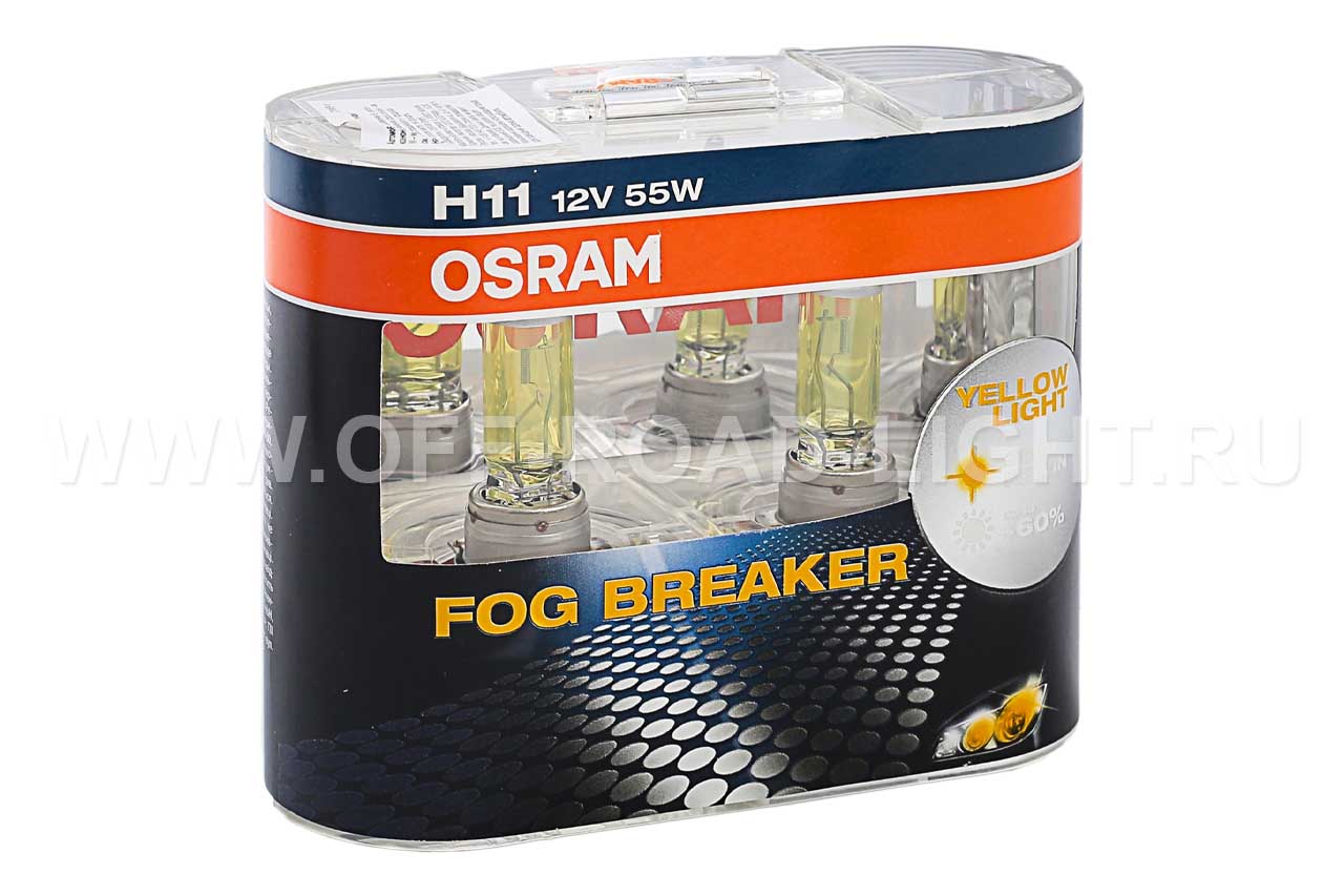 Osram h11 12v. Лампочки Осрам h11 Fog Breaker. ^Лампа h11 12v-55w (pgj19-2) Fog Breaker (2шт) DUOBOX (Osram). Лампа галогенная h11 12v 55w "Osram" Fog Breaker (+60% света) (2 шт.). H11 Osram Fog Breaker - 64211fbr-HCB.