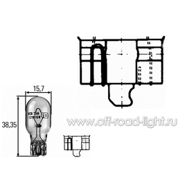 W16W Лампа Hella 12V 16W (W2,1x9,5d), фото , изображение 2