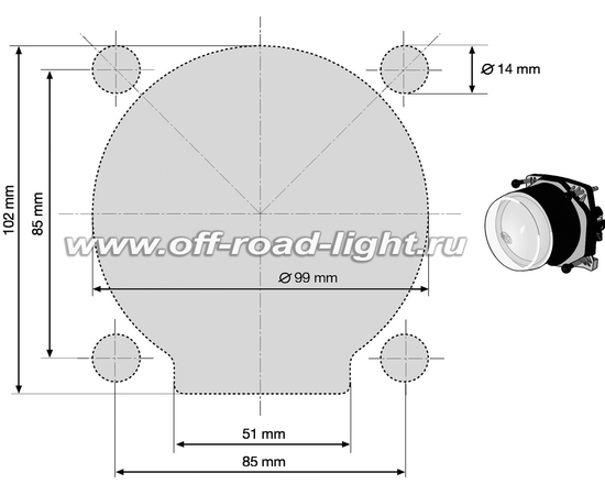 Би-Модуль D90мм Premium, светодиодный, фото , изображение 4
