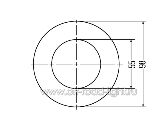 Передний габаритный огонь LED, D55мм/98мм, 1.8W 24V, фото , изображение 2