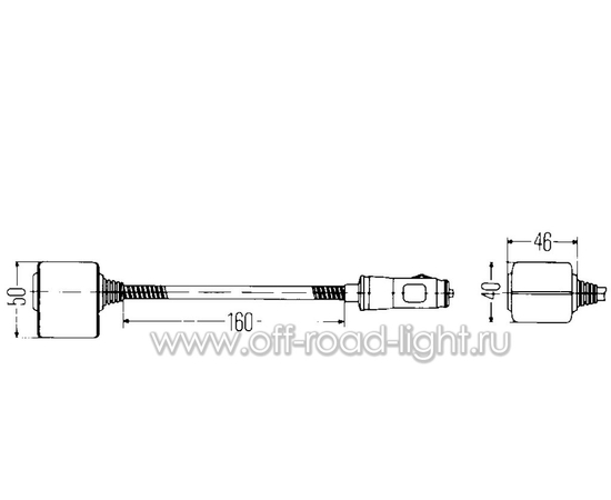Светильник SpotBulb в прикуриватель, 160мм, лампа галоген (5W), фото , изображение 2