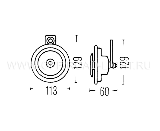 Звуковой сигнал Hella В36, 24V, 72W, 335Hz, 116dB, разъем DT04-2P, фото , изображение 2