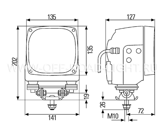 Фара рабочего света Hella AS400 FF Xenon long range, D1S 24V, DT, фото , изображение 2