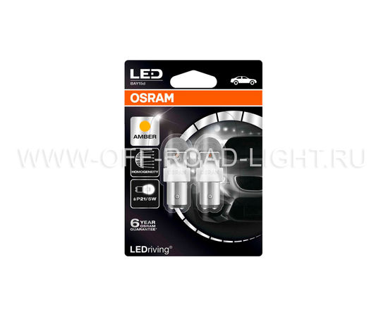 P21/5W комплект светодиодных ламп Osram Premium Amber, фото , изображение 3