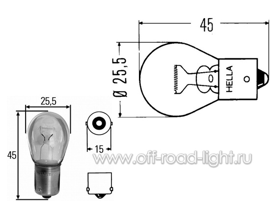 PY21W Лампа Hella 12V 21W Magic Star (BAU15s), фото , изображение 2